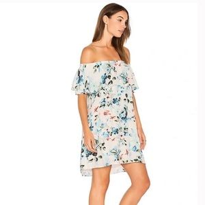 Sanctuary Tropical Floral Off-Shoulder Dress.